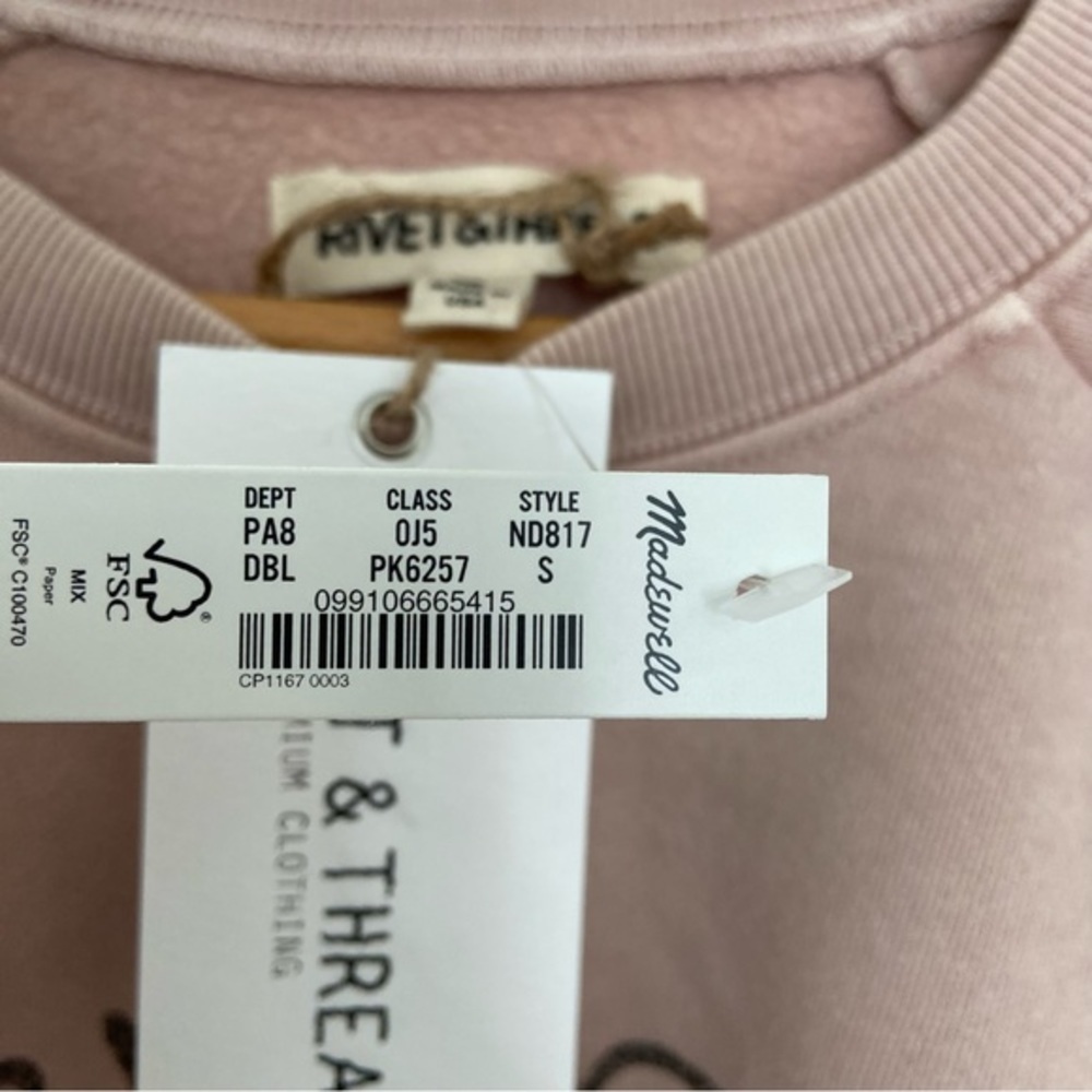 Madewell‎ 
Rivet & Thread Butterfly Raglan Sweatshirt Small NWT - Picture 6 of 6